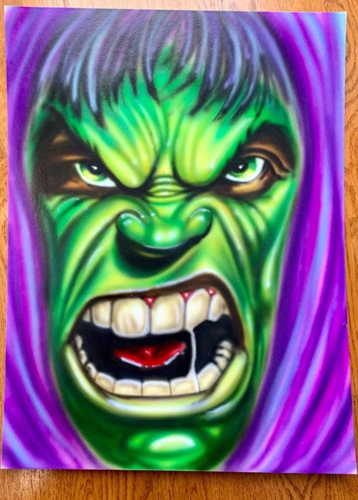 Marvel’s Hulk air brush original design 15x20 in on illustration board