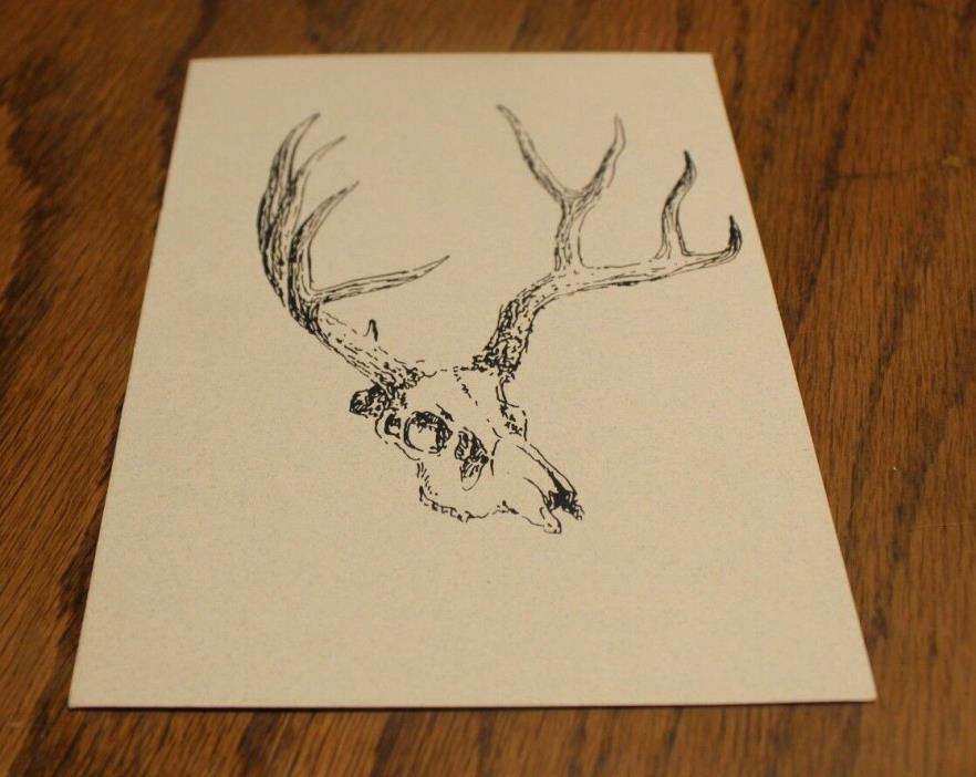 Deer Skull ink drawing