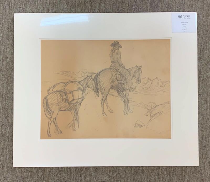 Edgar Payne Packer Orig Drawing Horse & Rider 17x24 Authentic & Book See Photos