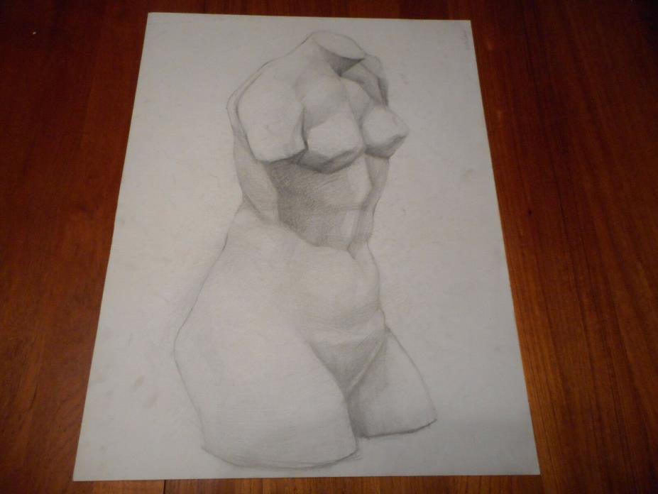 Female Cubist Torso Renaissance Style Sketch Art Josh Song 18W X 24H