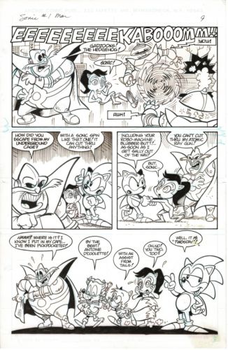 1993 Sonic The Hedgehog Issue No. 1 Page 9 Scott Shaw! Original Art Comic RARE