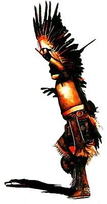 EAGLE DANCER North America Indian Ceremonial Dancers Print colored Ink Southwest