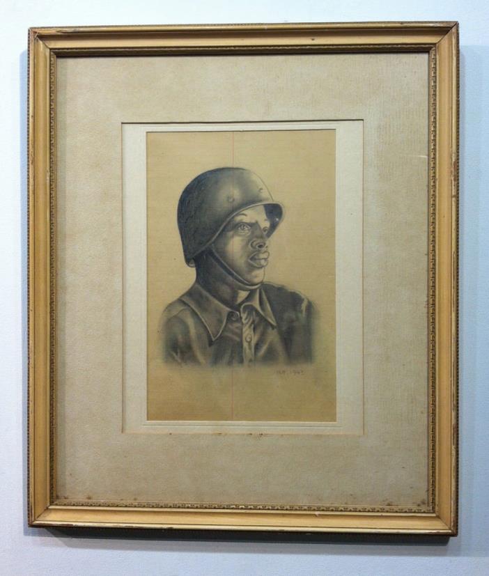 MARK HEWITT drawing,-  20th cent.  African-American ARTIST -Charles White school