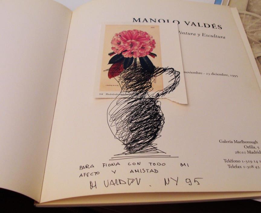 Manolo Valdes, Original Drawing/collage in a Gallery Catalog