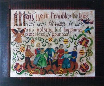 Fraktur - May your Troubles be Less American Folk Art, Collectible, Affordable A