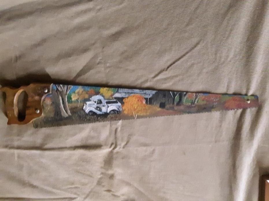 HAND PAINTED HAND SAW SIGNED BY ARTIST