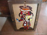 Vintage southwest art tile, Native American Marao kachina, hand painted, frame
