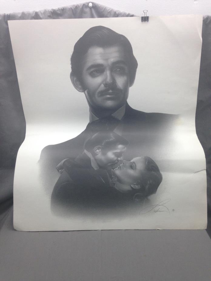 Signed Rhett & Scarlett Print by Luke Black & White Drama Love Story