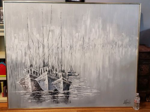 AWSOME LEE REYNOLDS  Large OIL PAINTING ON CANVAS Ship SEASCAPE 60