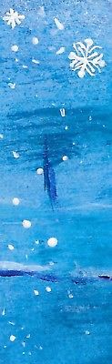 ICE original miniature acrylic painting 3 x 1 inches artist Olena Mallett