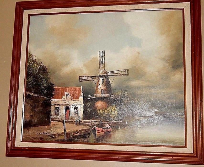 Dutch Windmill Painting. Original Oil Painting. Mint Condition. Amsterdam