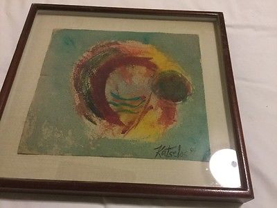 beautiful signed Milton katselas sandpaper painting framed 1984