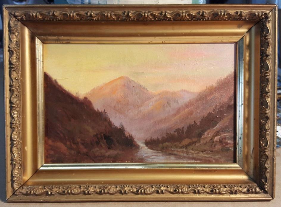 19th Century California antique original oil painting.