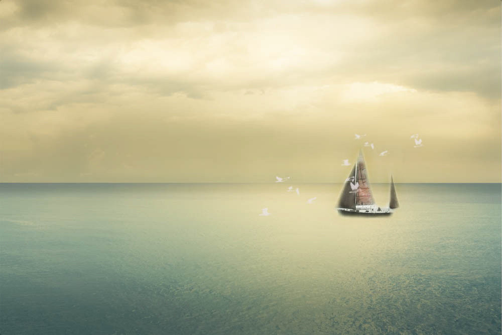 Print of a Sailboat~Seascapes~Ocean Photography~Boats~Pastel Seascape