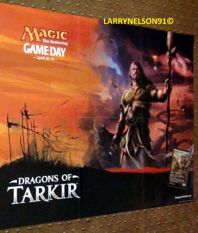 MTG DRAGONS OF TARKIR GAME DAY POSTER DOUBLE SIDED MAGIC THE GATHERING SENTINELS