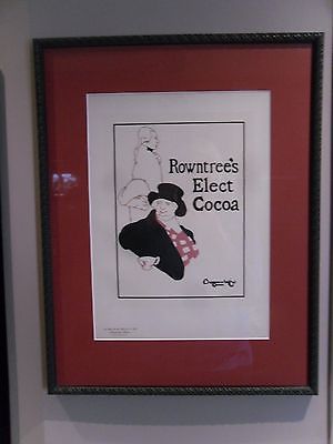 Vintage Authentic Advertising Poster Framed Rowntree's Elect Cocoa