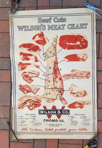 Vintage Butcher Chart Poster  Wilson & Company