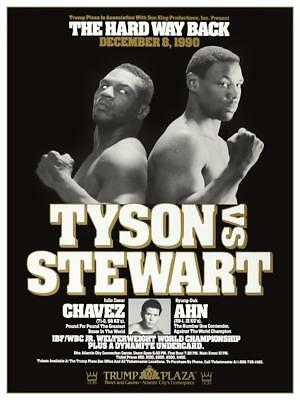 AMAZING Boxing POSTER -1990 Mike Tyson vs Stewart  must see Print