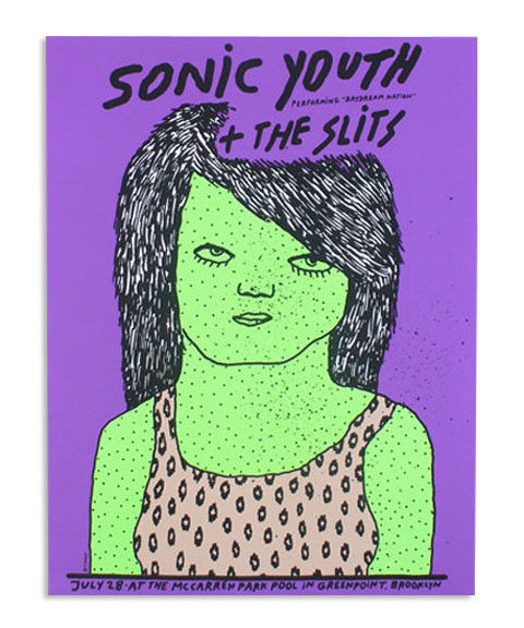 SONIC YOUTH - The Slits 2008 McCarren Park Poster Daydream Nation Dennis Tyfus