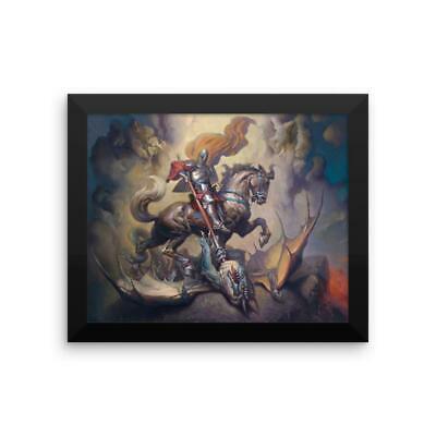 St. George slaying dragons - Framed poster
