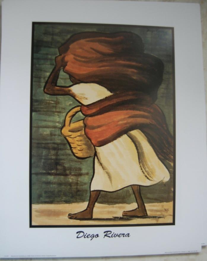 MOVING!  ART SALE! TWO  DIEGO RIVERA LADY WEAVING, IN WIND prints 16x20