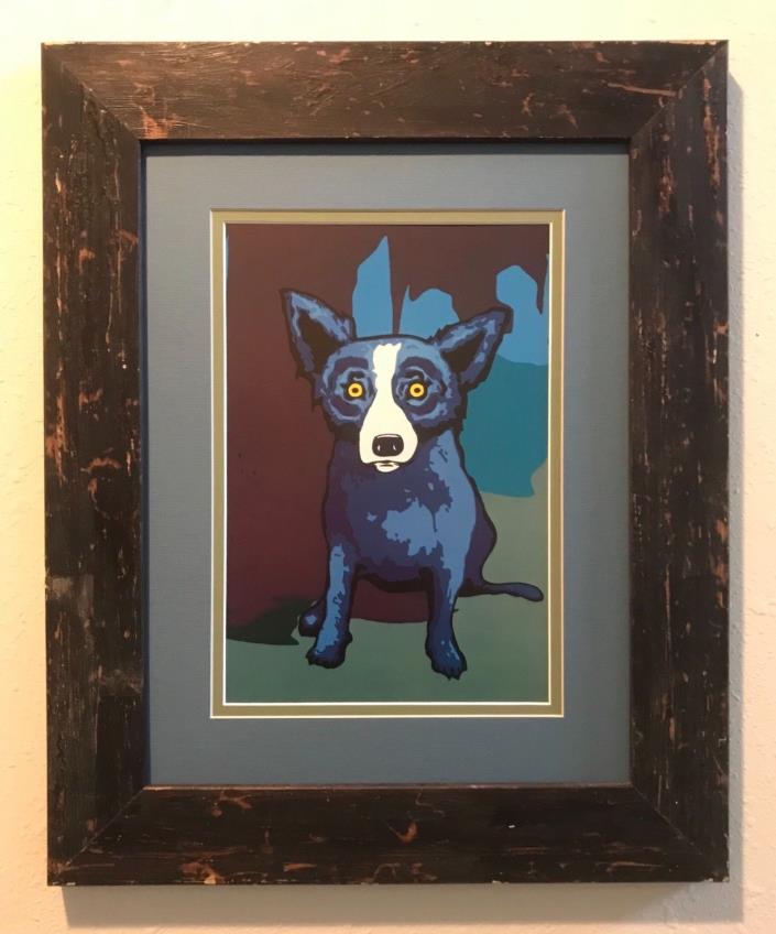 GEORGE RODRIGUE'S BLUE DOG “ IN THE SWAMPS ” FRAMED & MATTED **L@@K**