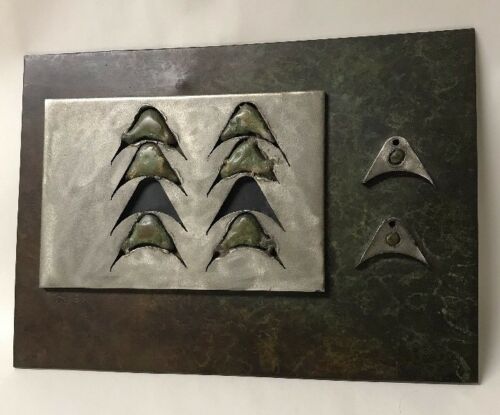 Vtg Signed Abstract Patinated Bronze and Steel Wall Sculpture by Frank Morbillo