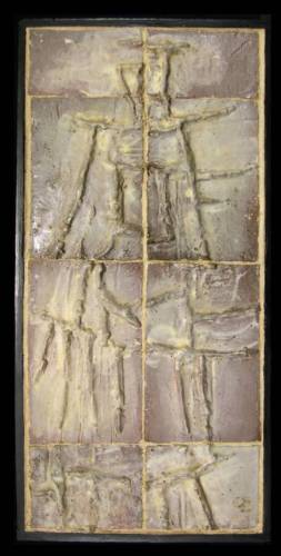 Mid-Century Ceramic Wall Relief Titled, Messiah by A. William Clark, New York Ar