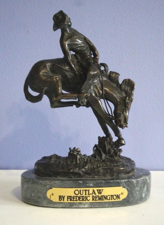 VINTAGE OUTLAW BY FREDERIC REMINGTON BRONZE SCULPTURE