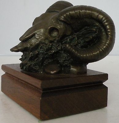 Detailed Art bronze sculpture, statue Ram skull limited edition by Vilem Zach