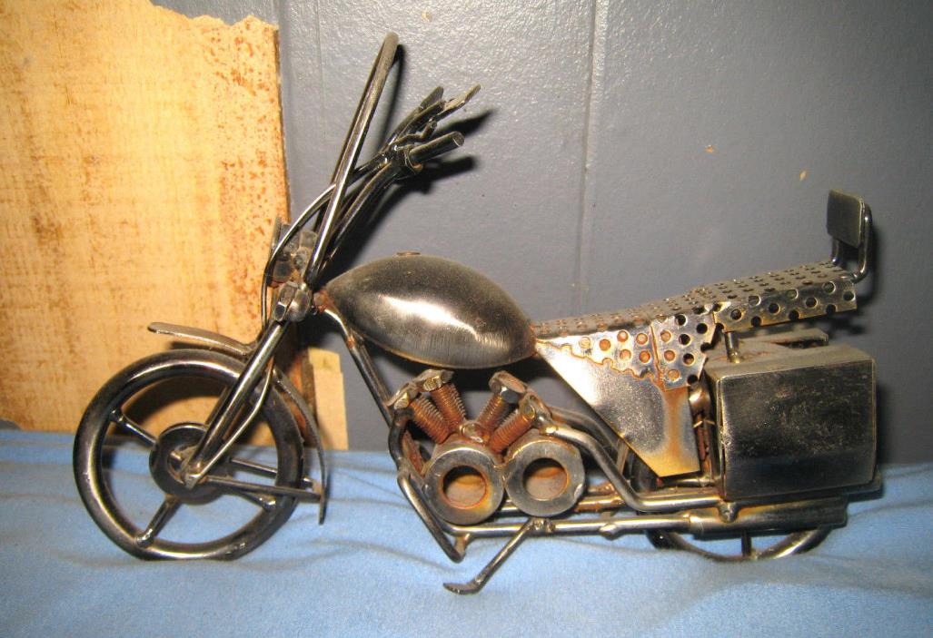 Classic Motorcycle Metal Steel Art Sculpture Chopper Bike Harley