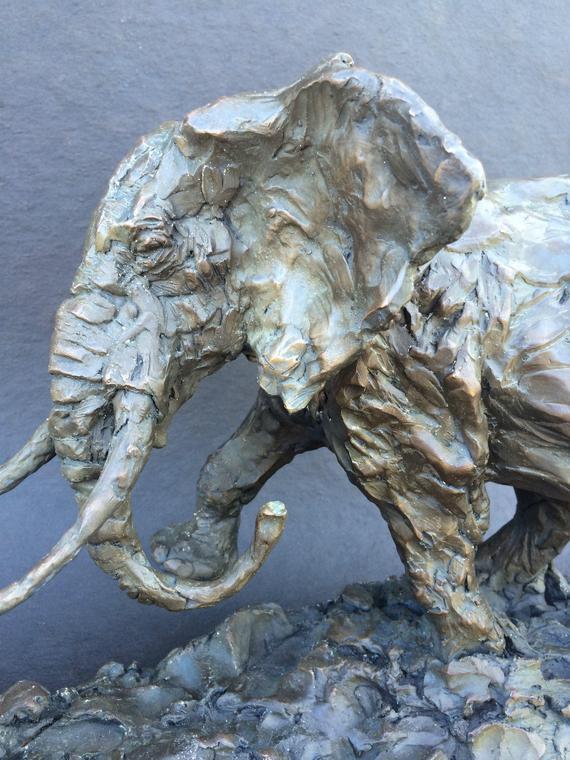 Bronze Sculpture Original Limited Edition! Elephant/Lions! 22x11x10! Stunning!