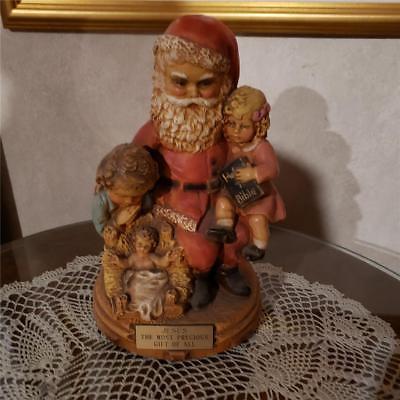 VINTAGE BABY JESUS, SANTA, BOY AND GIRL WITH BIBLE STATUE 12