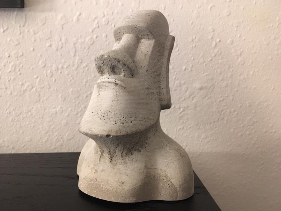 Moai Easter Island Head in Grey Concrete Statue Sculpture  5