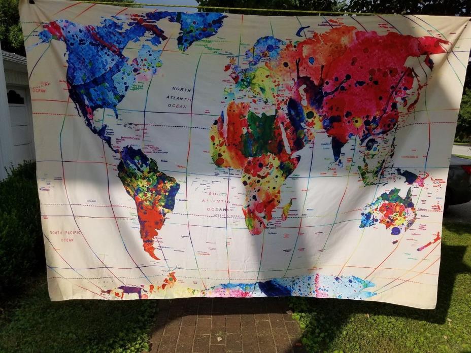 Cloth map Large Colorful 5 By 7 Foot