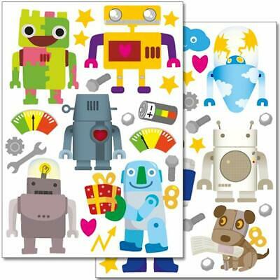 Wall Stickers Robots Sticker Set - 40 On 2 US Letter Sheets (each 8.3 X 11.7