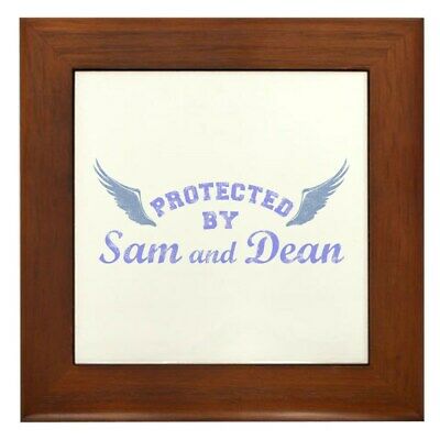 CafePress SUPERNATURAL Sam And Dean Blue Framed Tile (503464525)