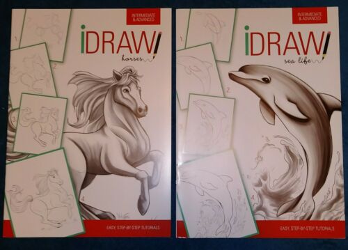 I-Draw Horses and Dolphins Guide 2 Book Set **NEW