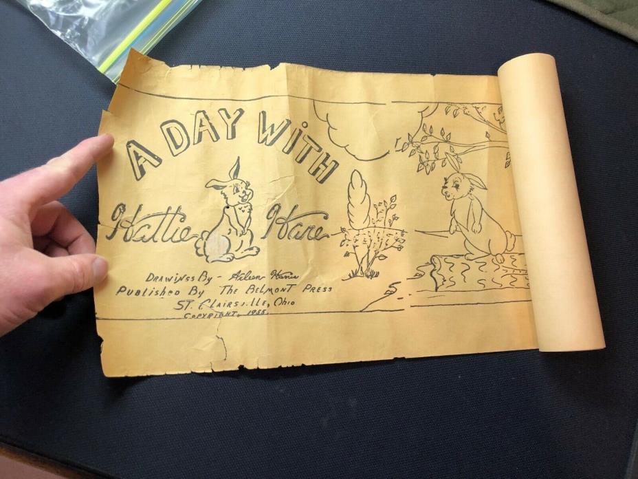Vintage Day With Hattie Hare ORIGINA ART 1955 Belmont Press Arlean Harris Banner
