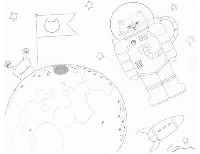 Space Cat Astronaut Cat Coloring Page Cat Cartoon Cat Drawing Cat Art Cat Lovers