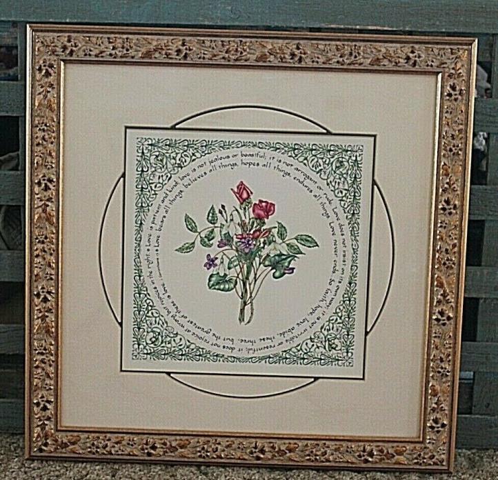 SUSAN LOY STUNNING CALLIGRAPHY 1 CORINTHIANS:13 MOUNTED AND FRAMED WEDDING GIFT!