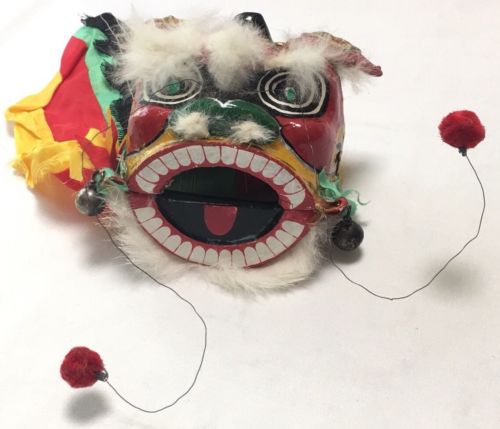 Vtg Handmade Chinese Parade Dragon Head Paper Mache Decoration Mardi Gras