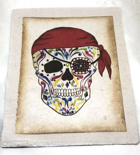 Sugar Skull Pirate Painting On Amate Bark Paper