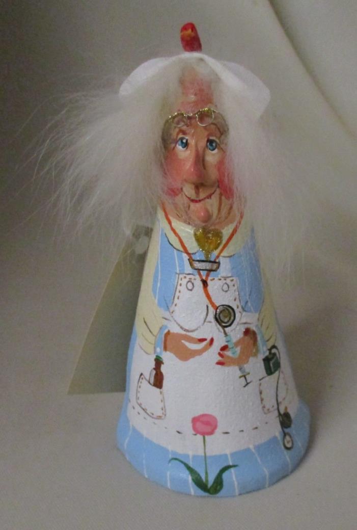HP canvas folk art cone shaped NURSE RN LPN - signed DeVonne Schuett dated 2001