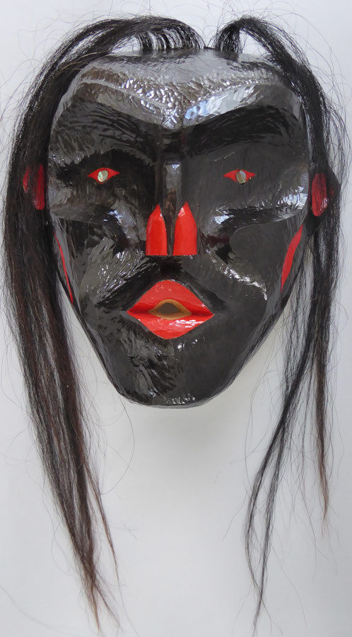 Canada Northwest Coast  Superb Wild Woman Mask Horse Hair Large Aboriginal