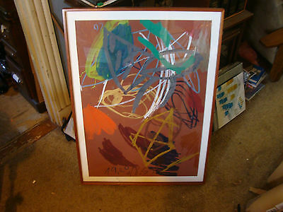 Original Framed PAINTING: Untitled by JAN SMEJKAL 1986 Mixed Media 27 x 38 in.