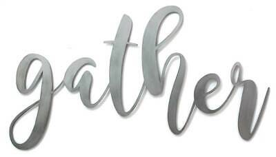 Large Metal Gather Script Sign in Pewter [ID 3779718]