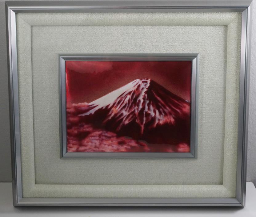 Vintage Enamel Cloisonne Art Mt.Fuji Framed