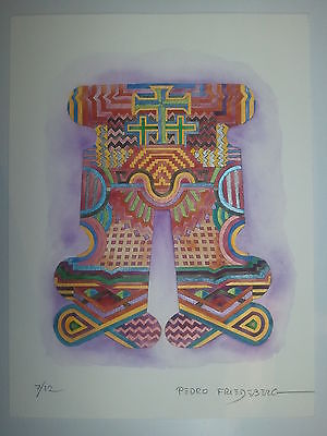MEXICAN/ITALIAN PEDRO FRIEDEBERG HAND COLORED LITHOGRAPH