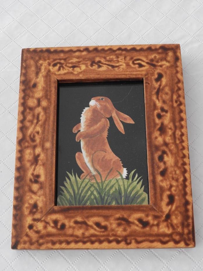 Original Handpainted Scherenschnitte Scissors Cutting Claudia Hopf Rabbit Framed